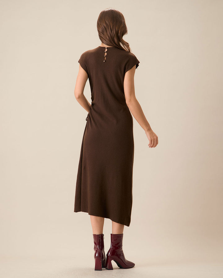 Coffee Bodycon Reversible Sweater Dress - Celestia Couture