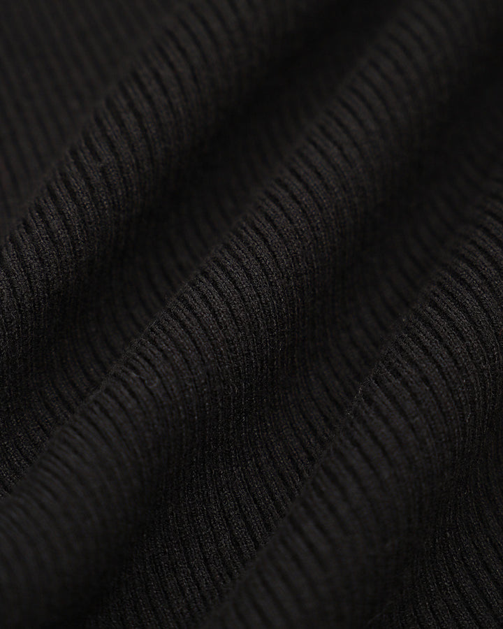 Black Contrasting Bell Sleeve Sweater Dress - Celestia Couture