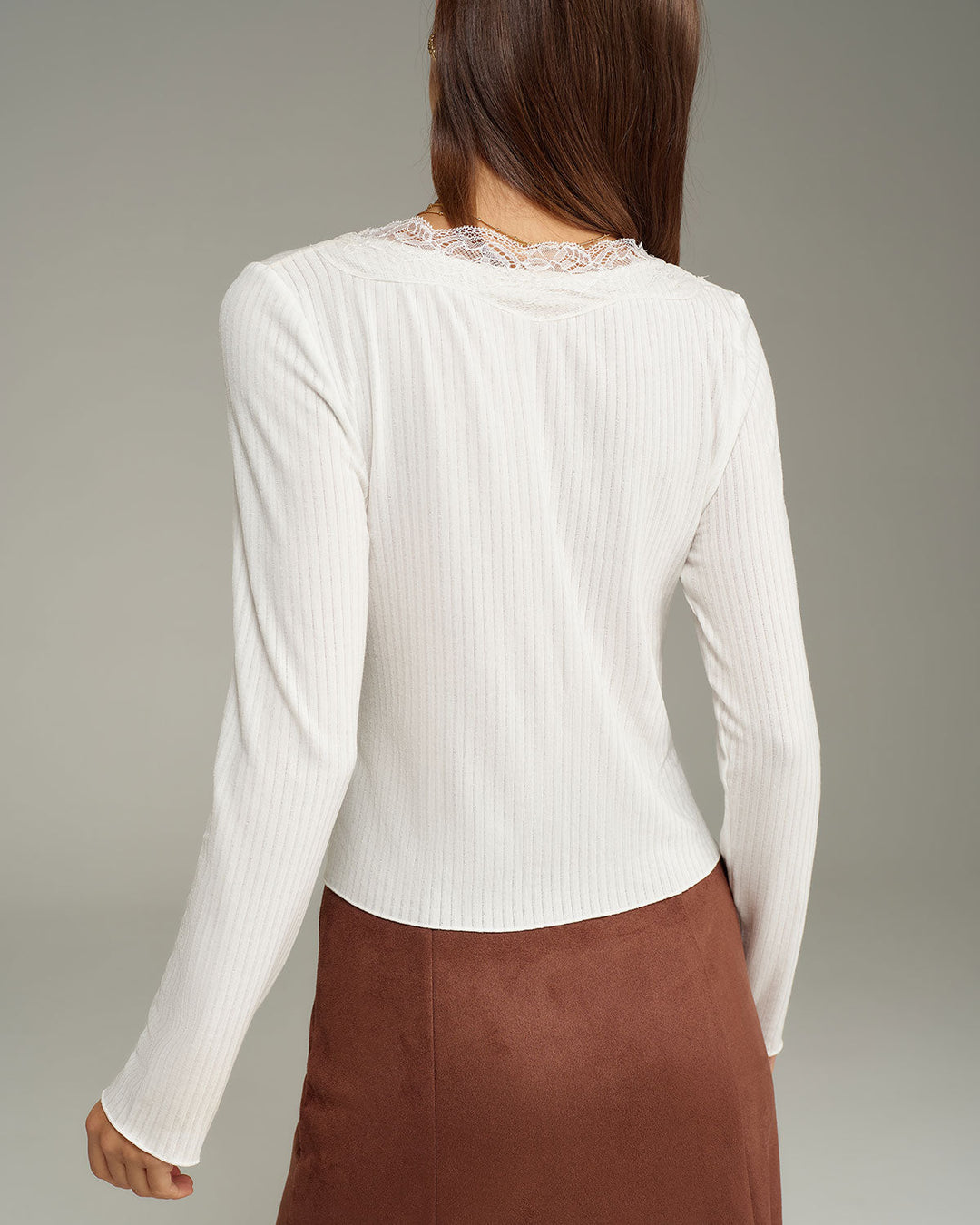 White V Neck Knit Cardigan - Celestia Couture