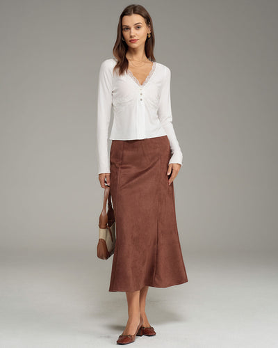 White V Neck Knit Cardigan