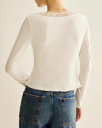 White V Neck Knit Cardigan