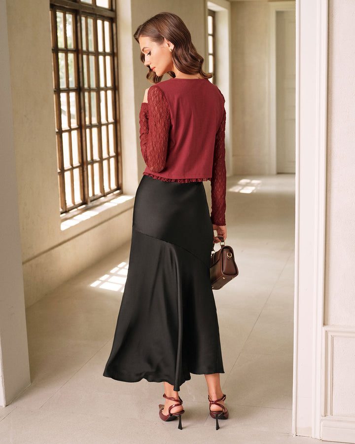 Red V Neck Button Cardigan - Celestia Couture