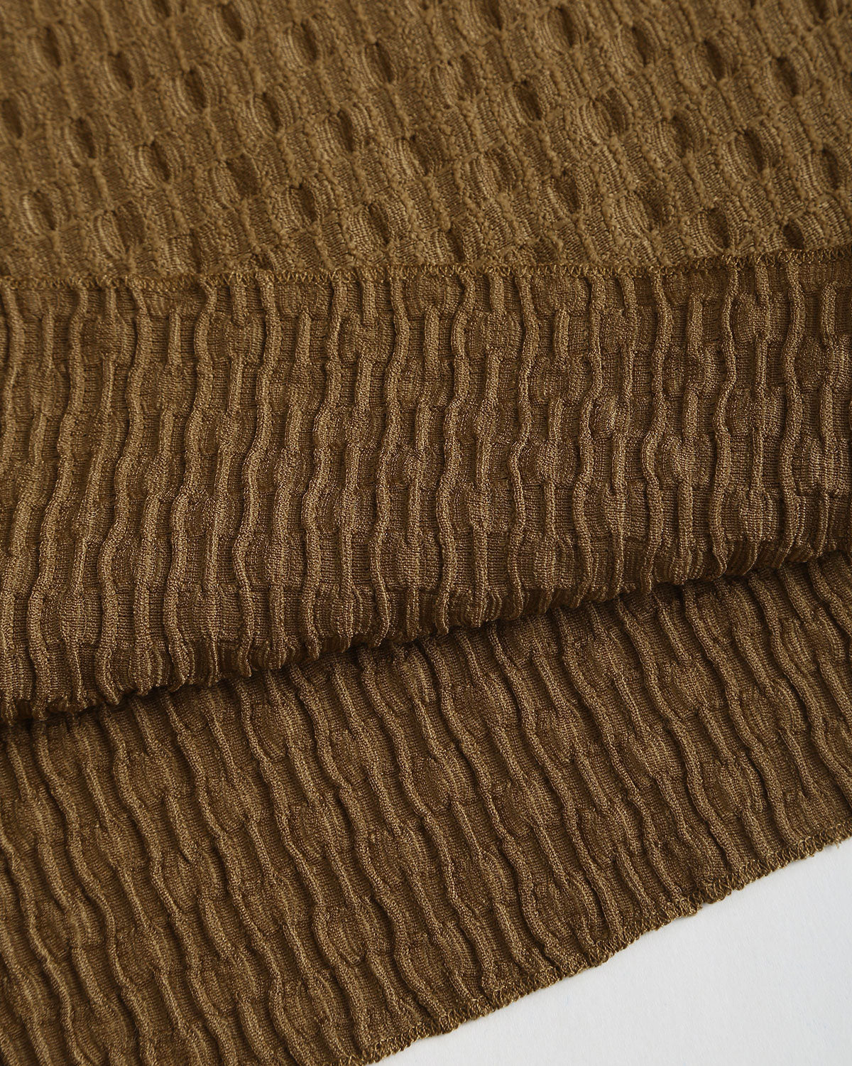 Brown Boat Neck Bell Sleeve Knit Tee