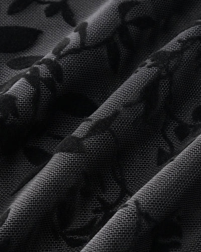 Black Floral See-through Tee