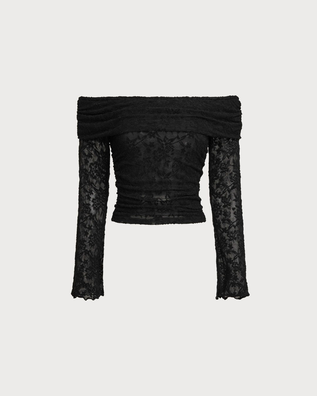 Black Lace Off The Shoulder Tee - Celestia Couture