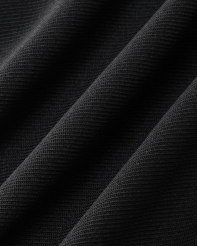 Black Square Neck Button Slim Tee