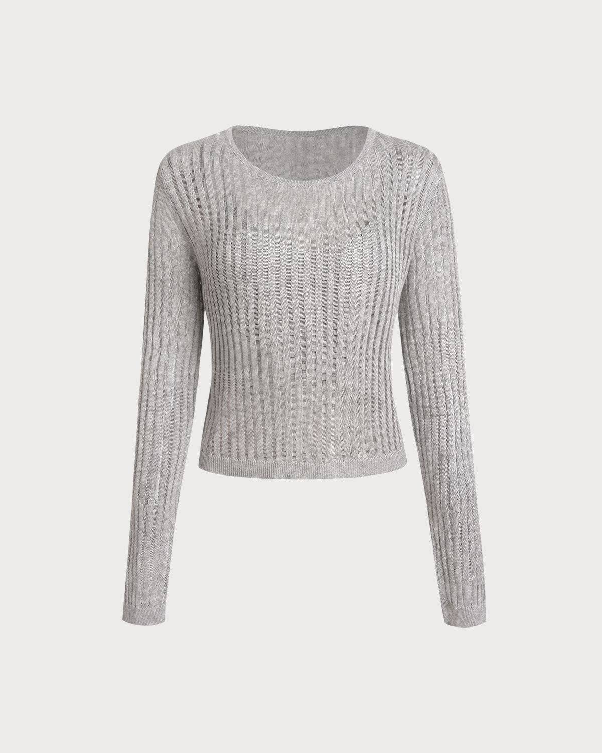 Grey Pullover Sweater Two-Piece Set