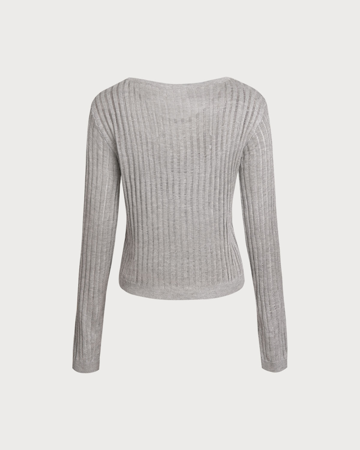 Grey Pullover Sweater Two-Piece Set