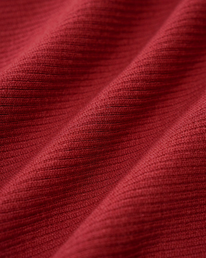 Wine Red V Neck Button Sweater Dress