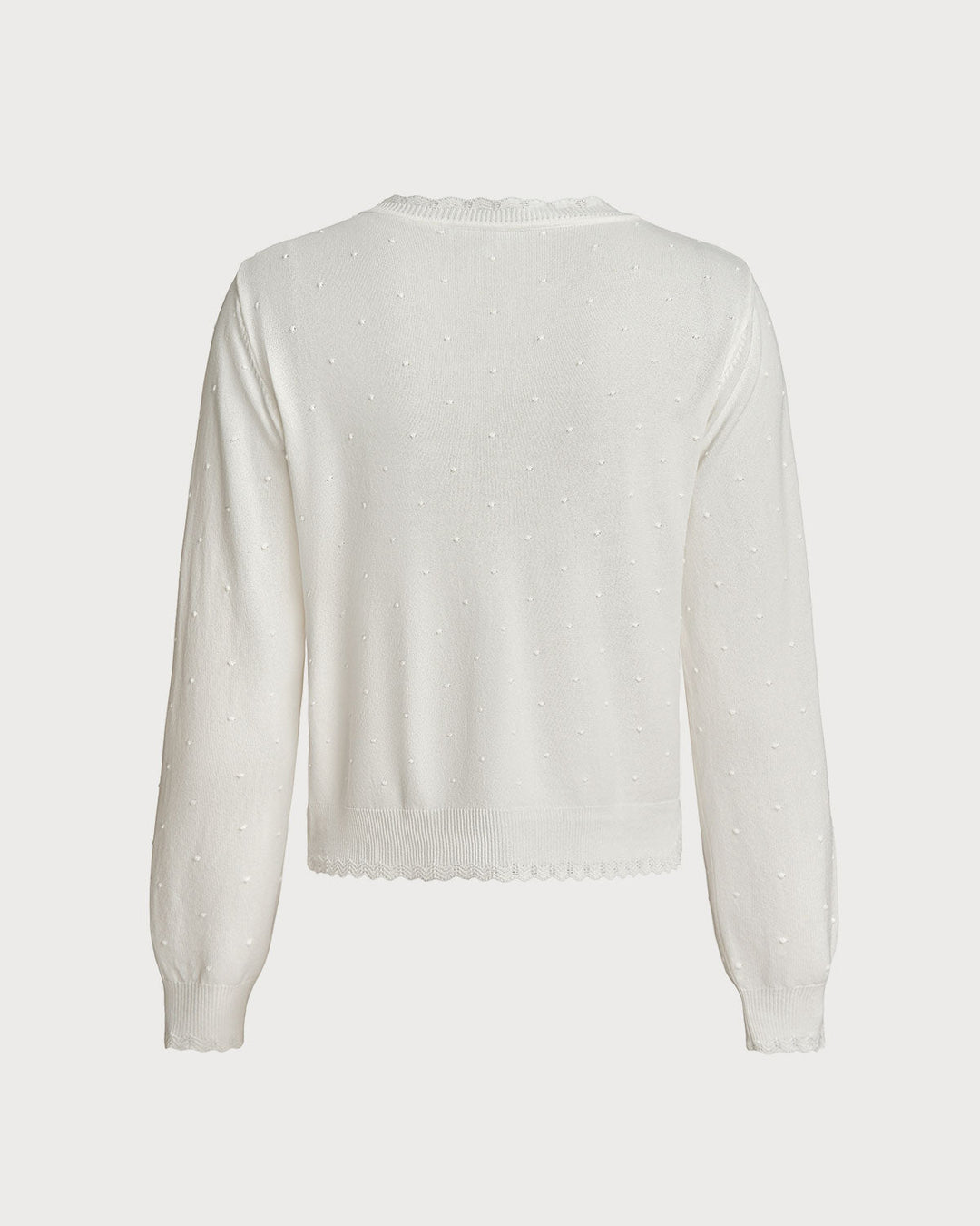 White V Neck Button Cardigan