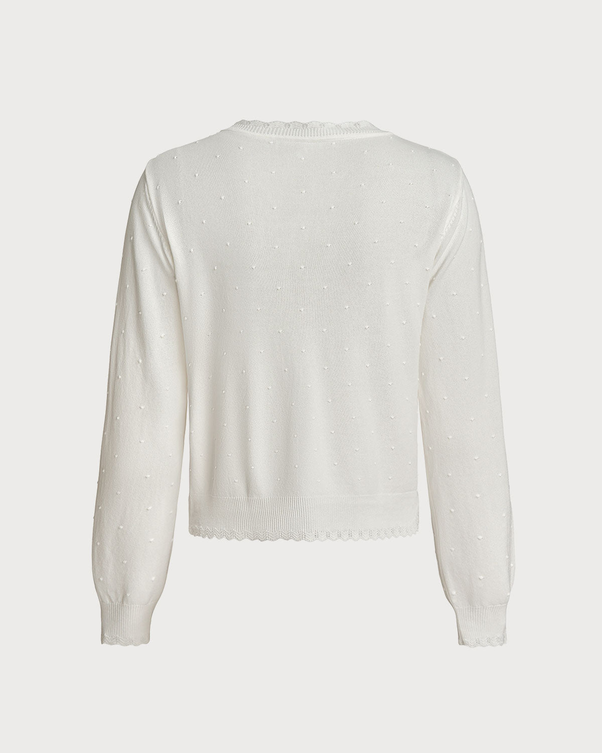 White V Neck Button Cardigan