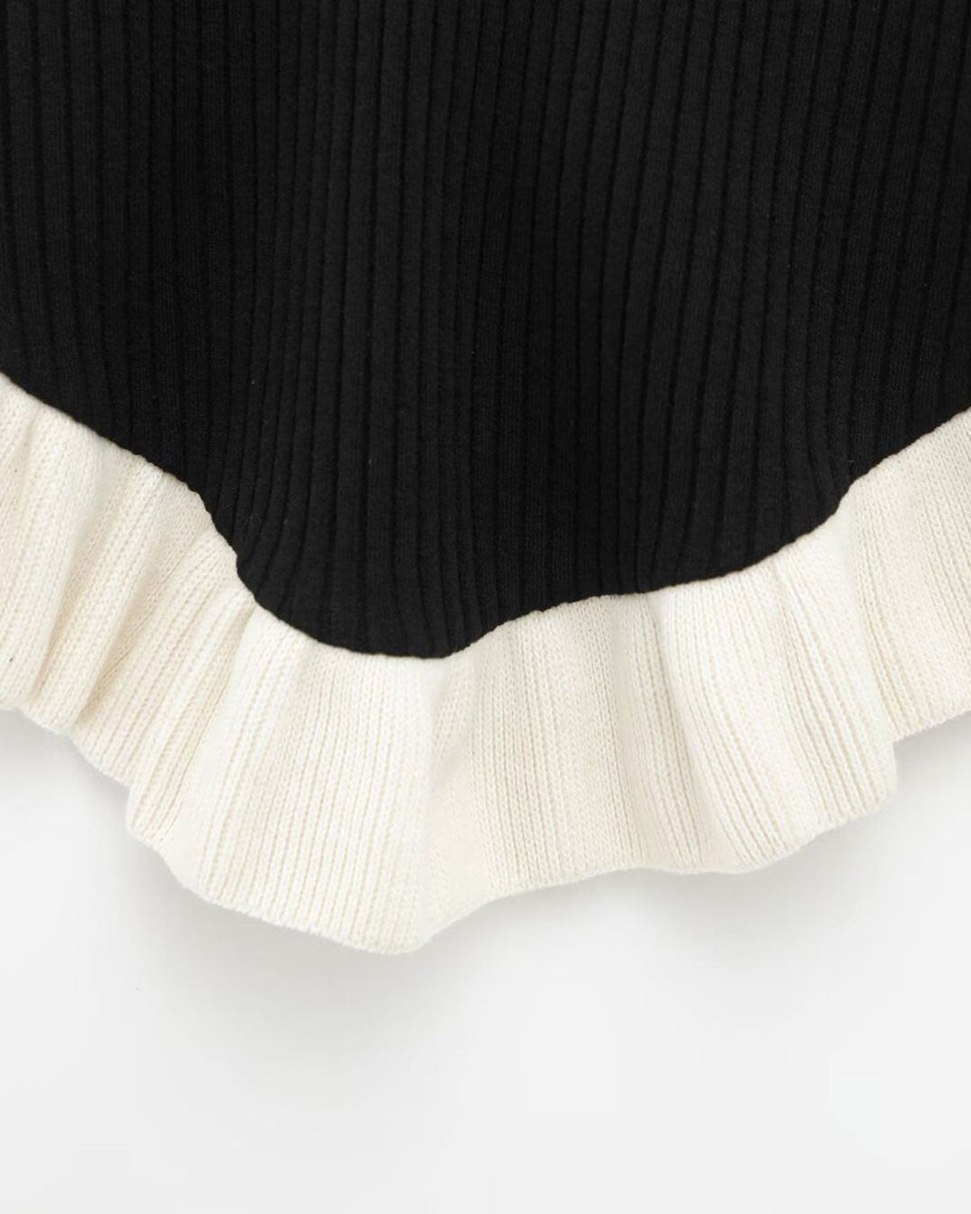 Black Contrasting Scoop Neck Tee - Celestia Couture