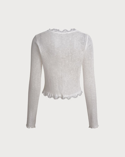 White Single Button Cardigan