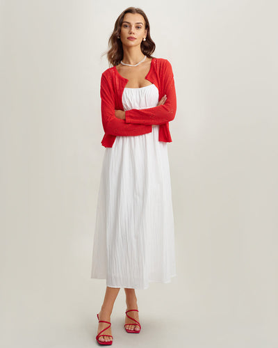 Red See-through Cardigan