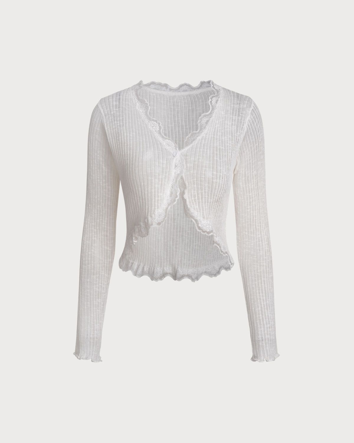 White Single Button Cardigan