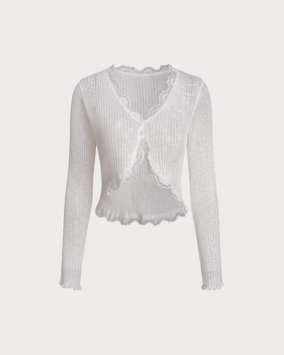 White Single Button Cardigan