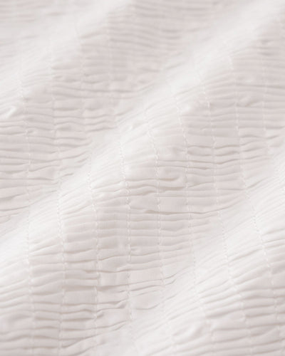 White Square Neck Shirred Blouse