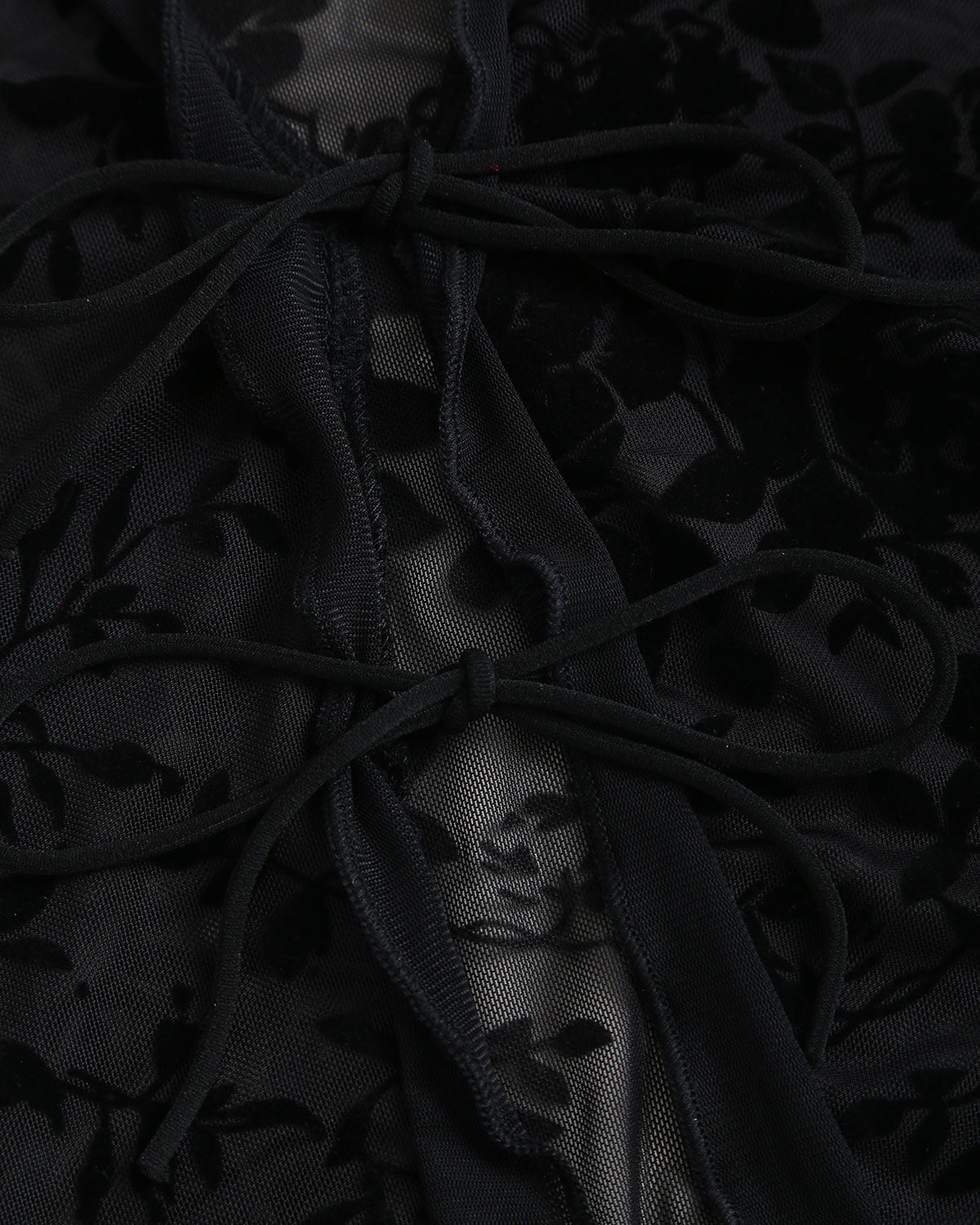 Black V Neck See-through Cardigan