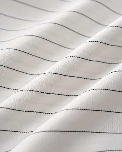 White Striped Straight Casual Pants