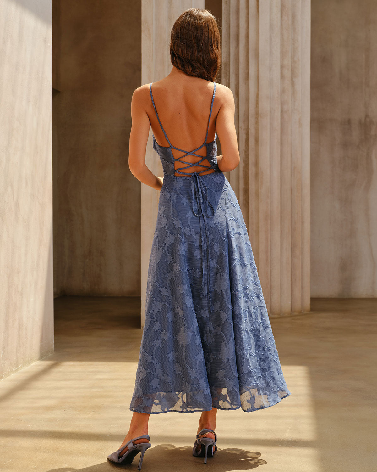 Jacquard Slip Maxi Dress