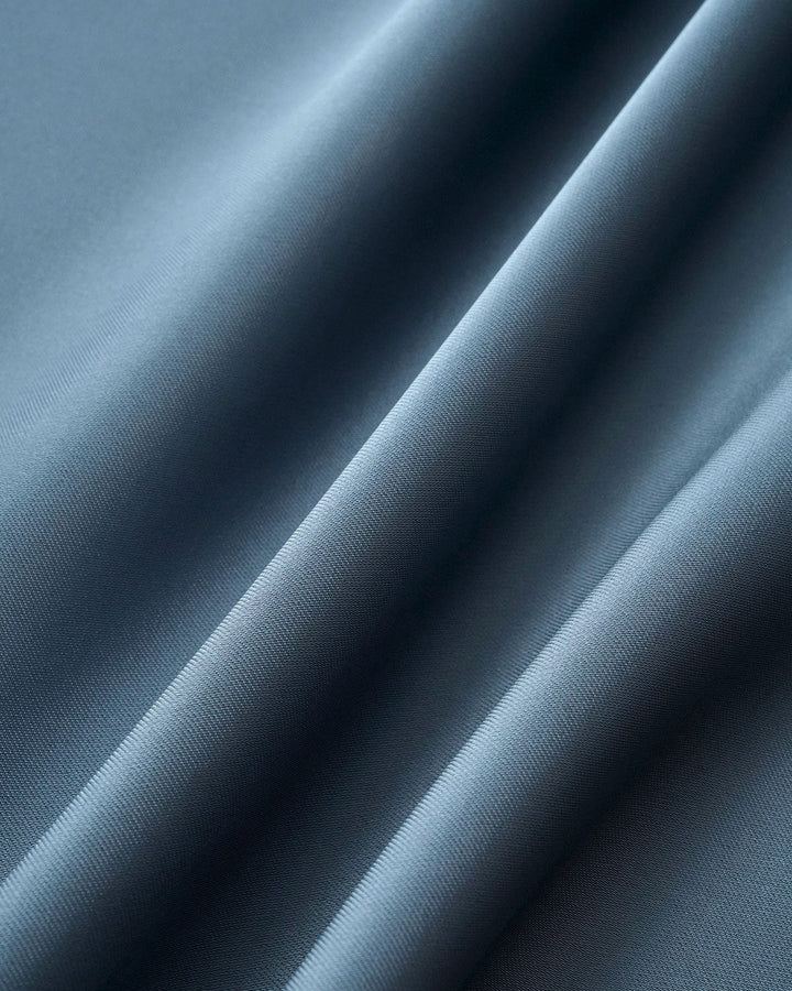 Blue Cowl Neck A-Line Midi Dress - Celestia Couture