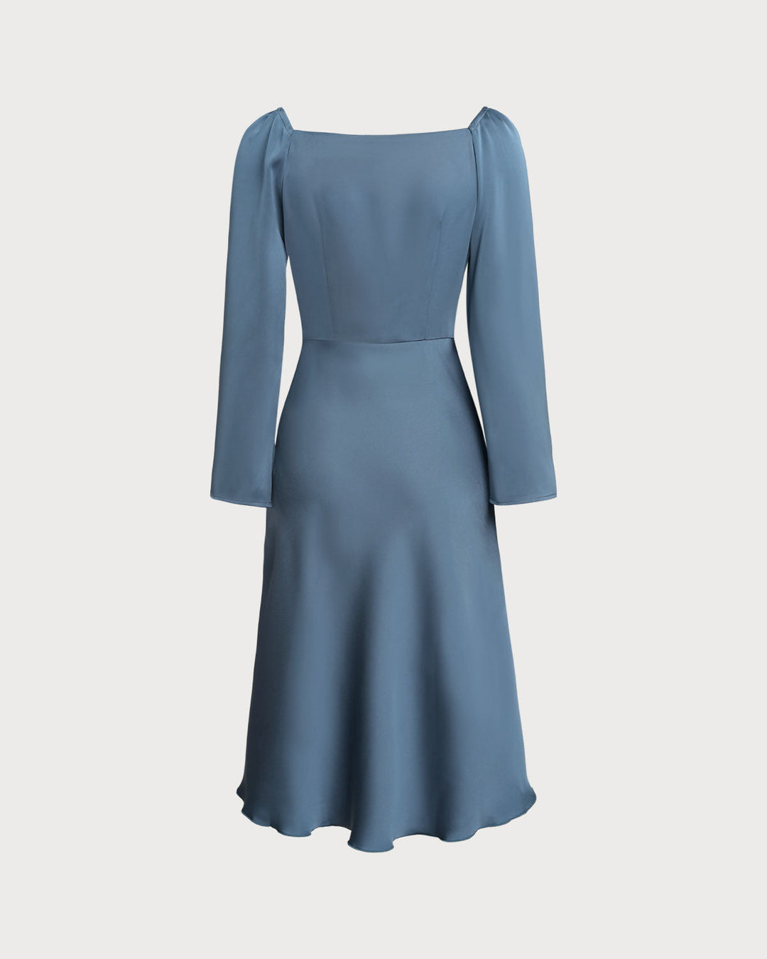 Blue Cowl Neck A-Line Midi Dress - Celestia Couture