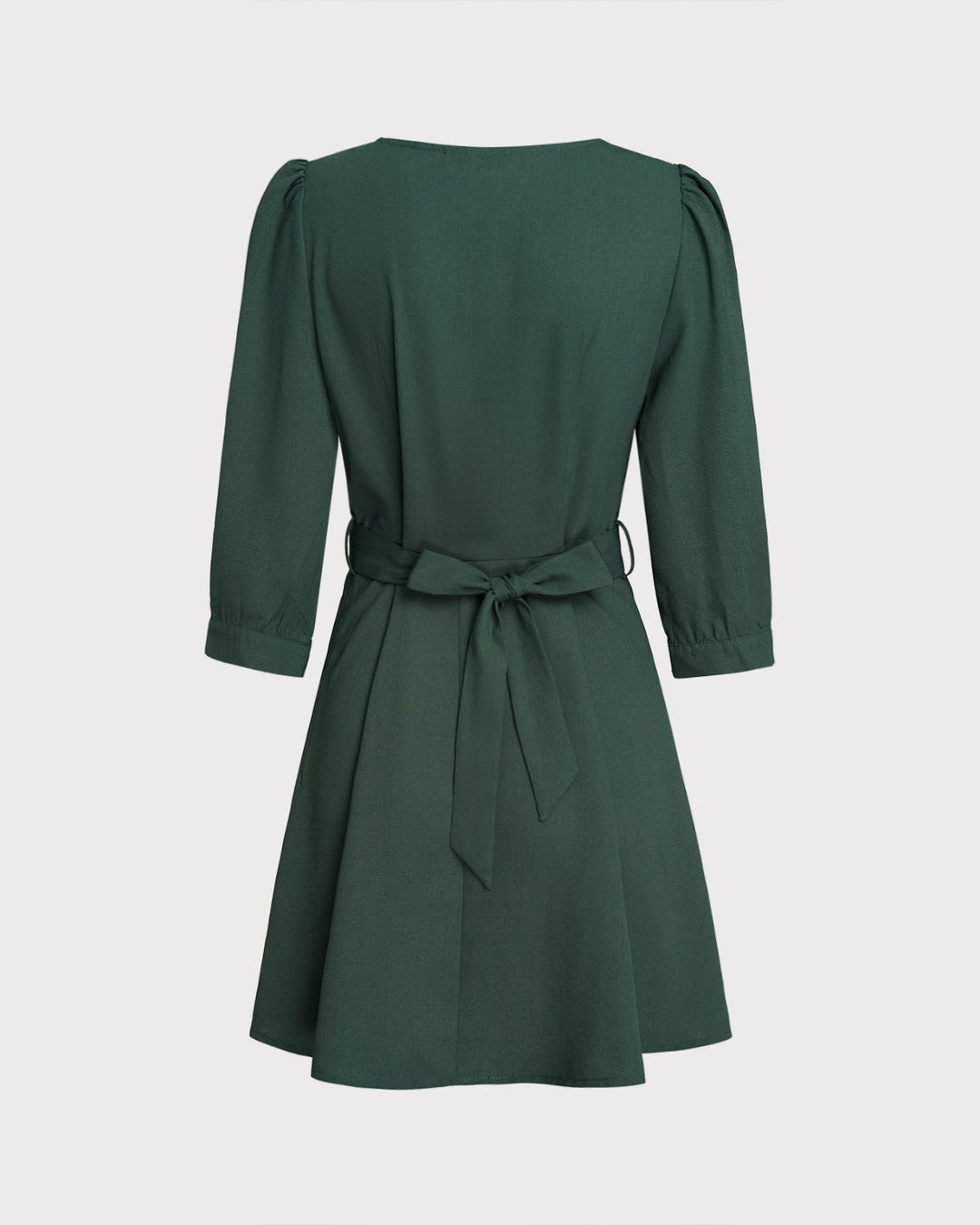 Green Wrap A-Line Mini Dress - Celestia Couture