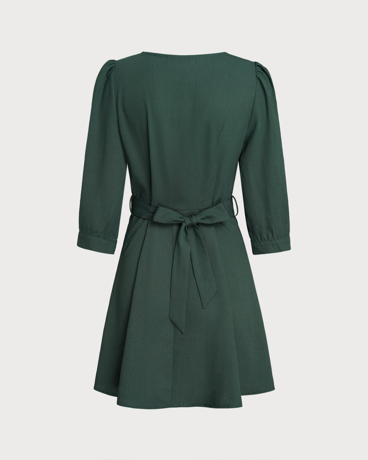 Green Wrap A-Line Mini Dress