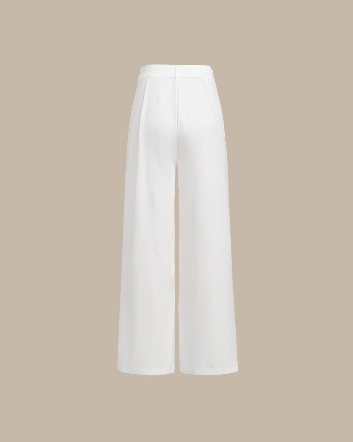 White Ruched Straight Pants