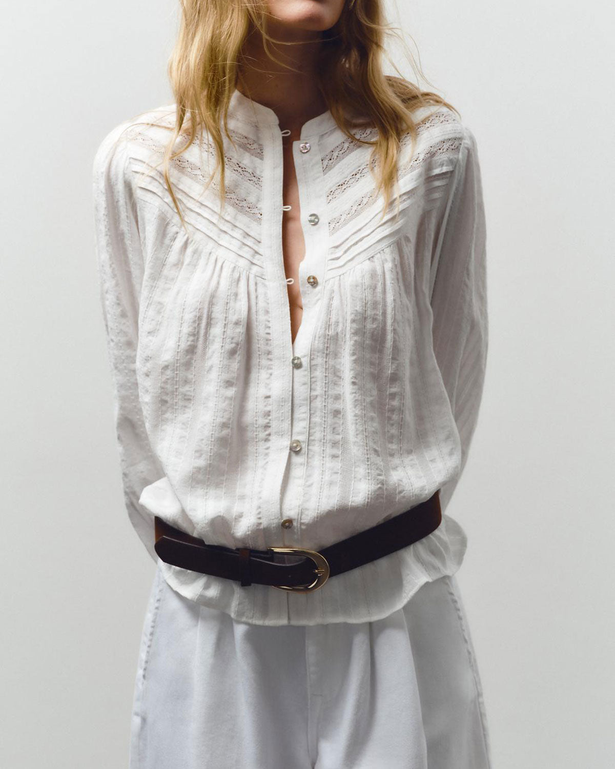 White Loose See Through Blouse