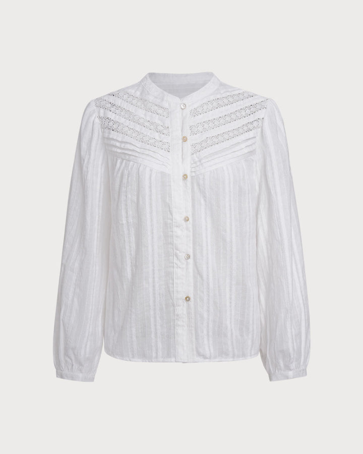 White Loose See Through Blouse