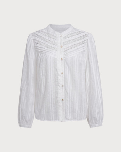 White Loose See Through Blouse