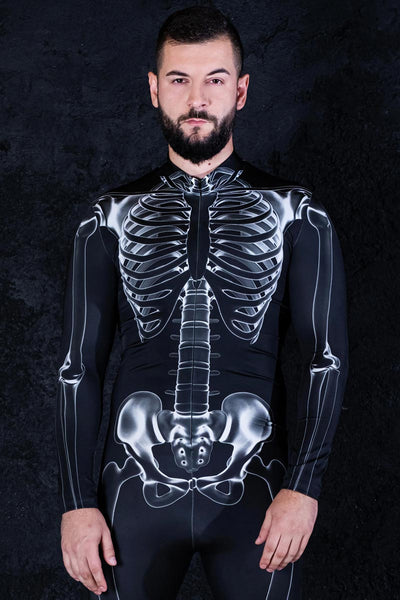 X-Ray Negative Skeleton Men Costume
