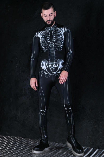 X-Ray Negative Skeleton Men Costume