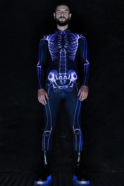 X-Ray Negative Skeleton Men Costume