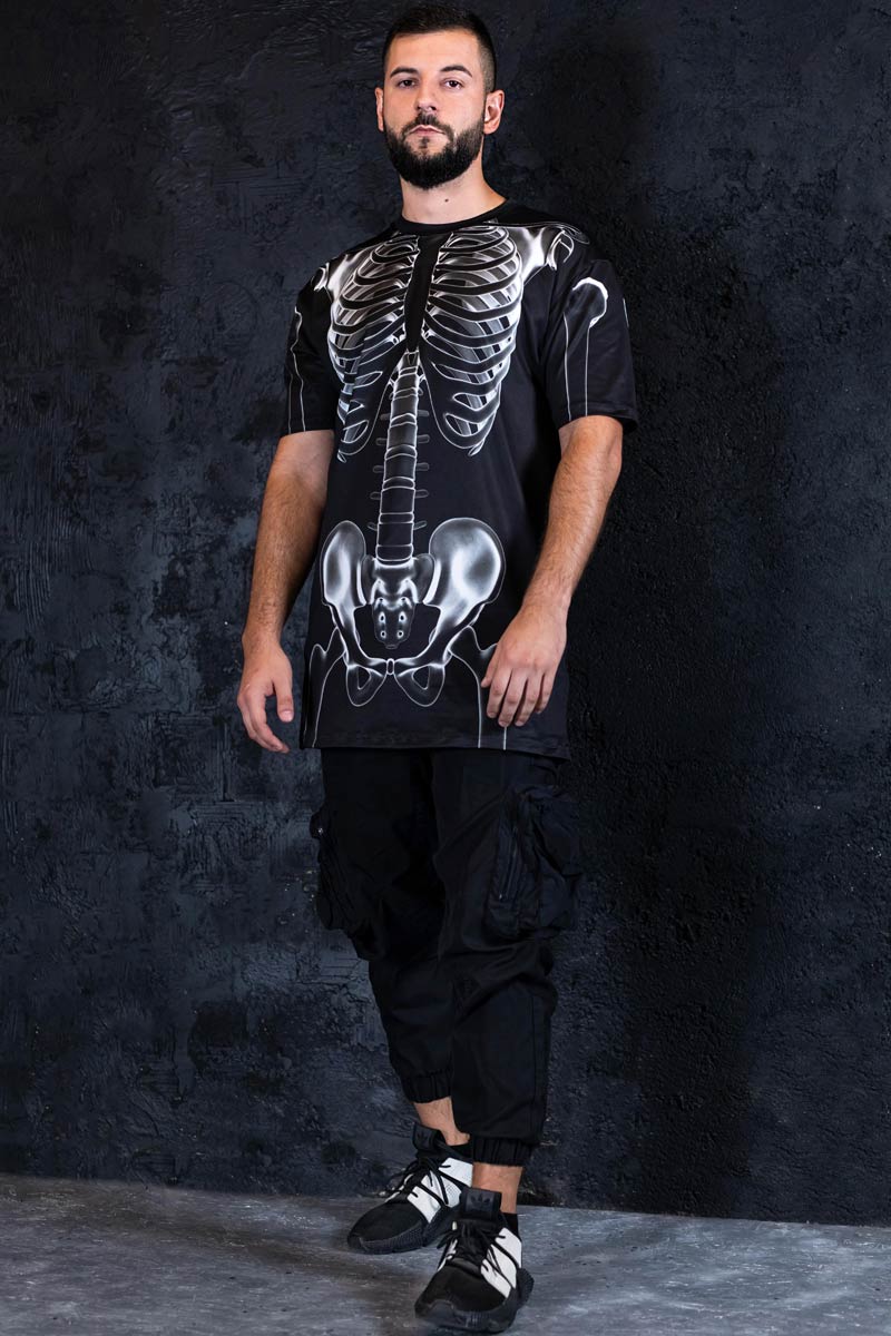 X-Ray Negative Skeleton Men T-Shirt