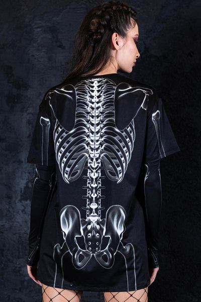 X-Ray Negative Skeleton Tee Dress