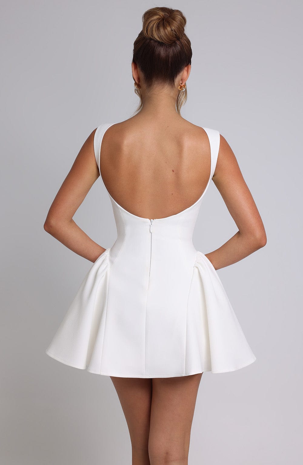 Yalina Mini Dress - Ivory - Celestia Couture
