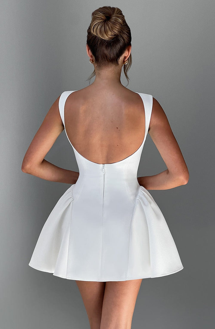 Yalina Mini Dress - Ivory - Celestia Couture