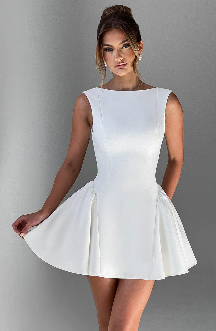 Yalina Mini Dress - Ivory - Celestia Couture