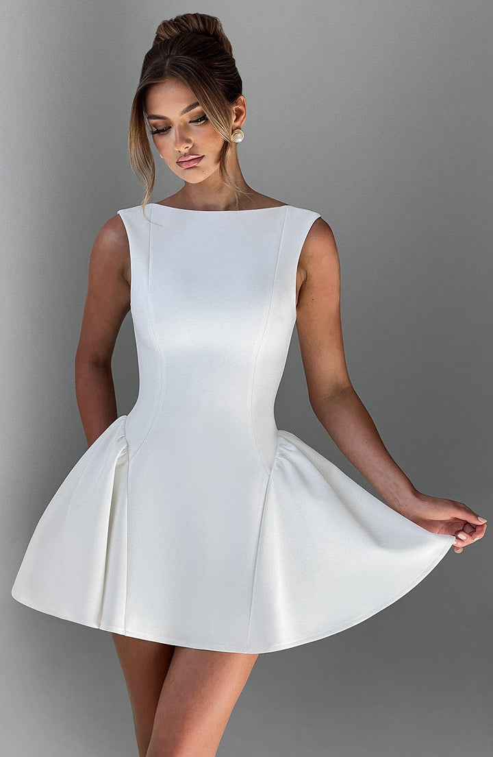 Yalina Mini Dress - Ivory - Celestia Couture