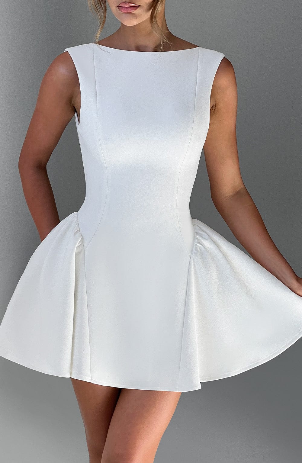 Yalina Mini Dress - Ivory - Celestia Couture
