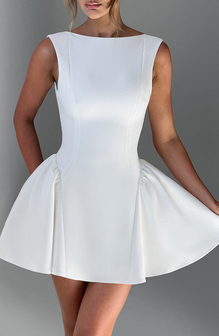 Yalina Mini Dress - Ivory - Celestia Couture