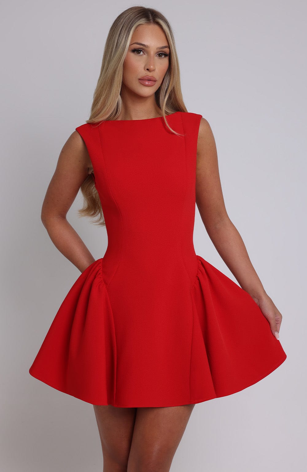 Yalina Mini Dress - Red - Celestia Couture