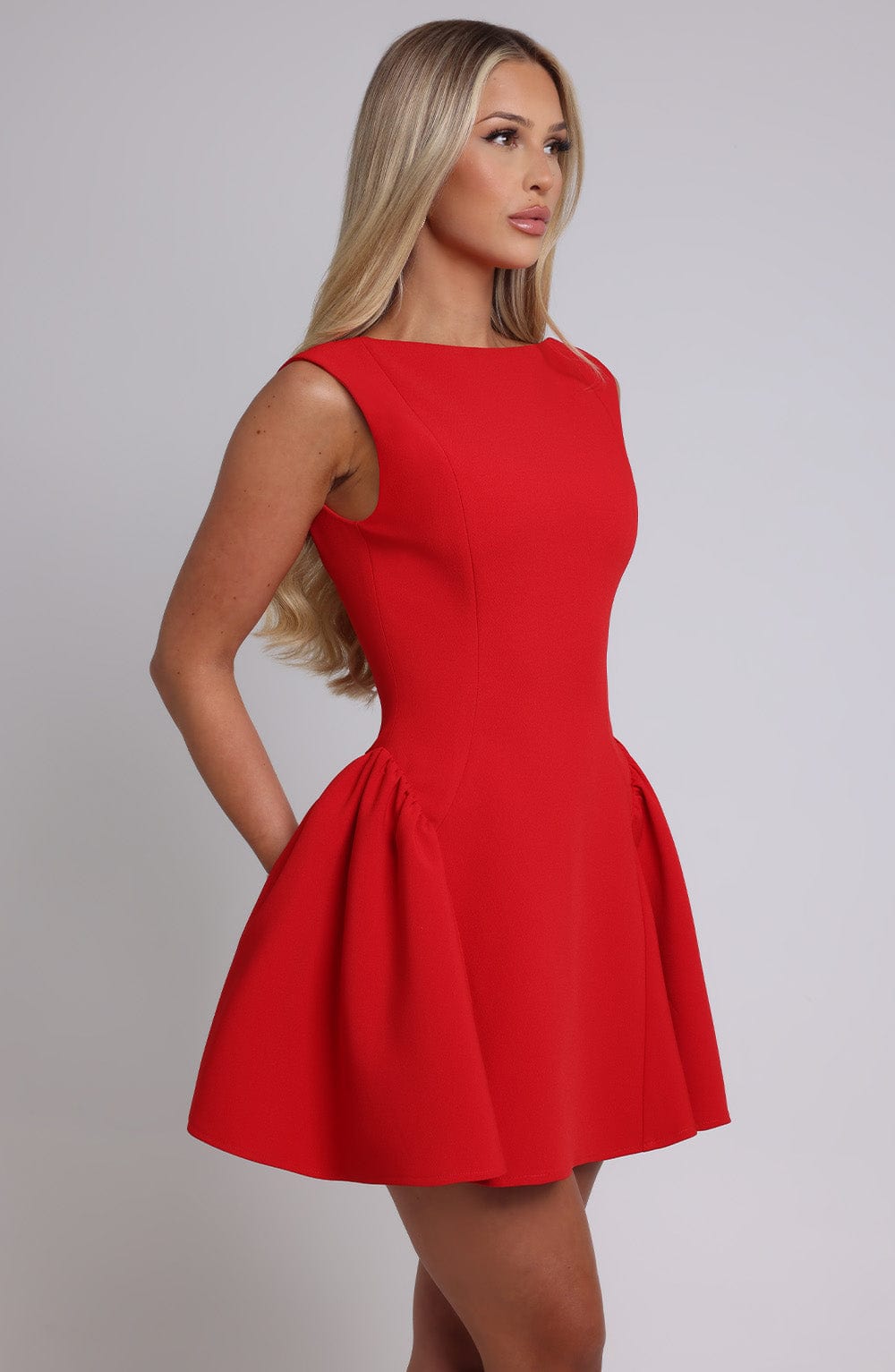 Yalina Mini Dress - Red - Celestia Couture