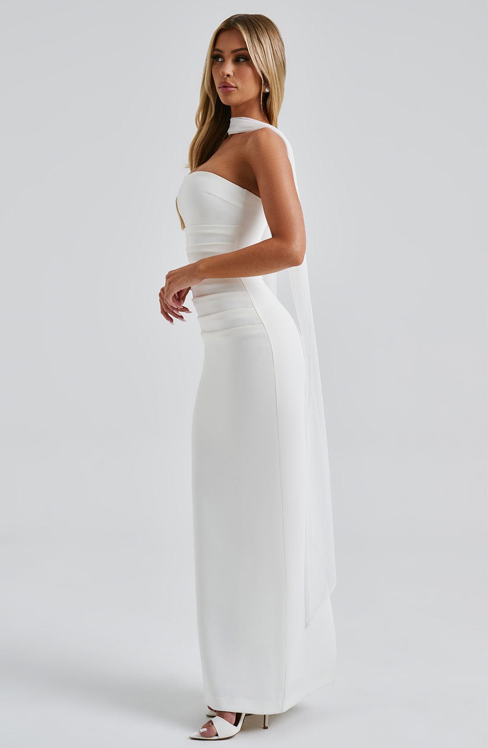 Yulia Maxi Dress - Ivory - Celestia Couture