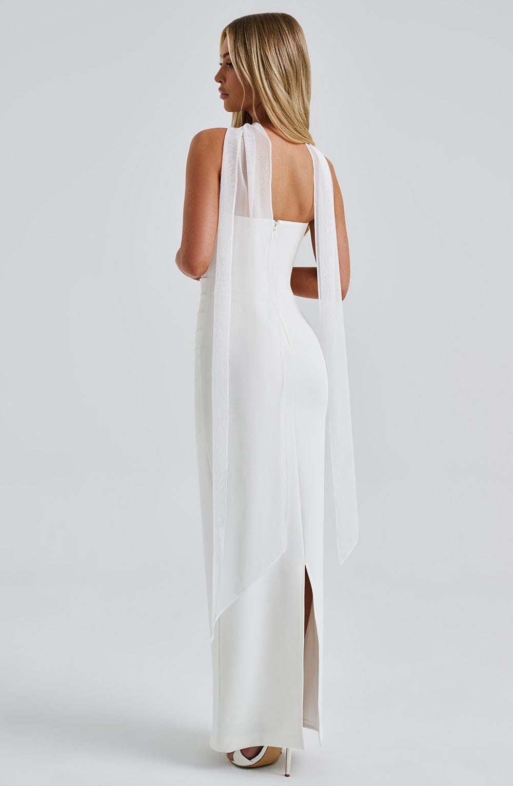 Yulia Maxi Dress - Ivory - Celestia Couture