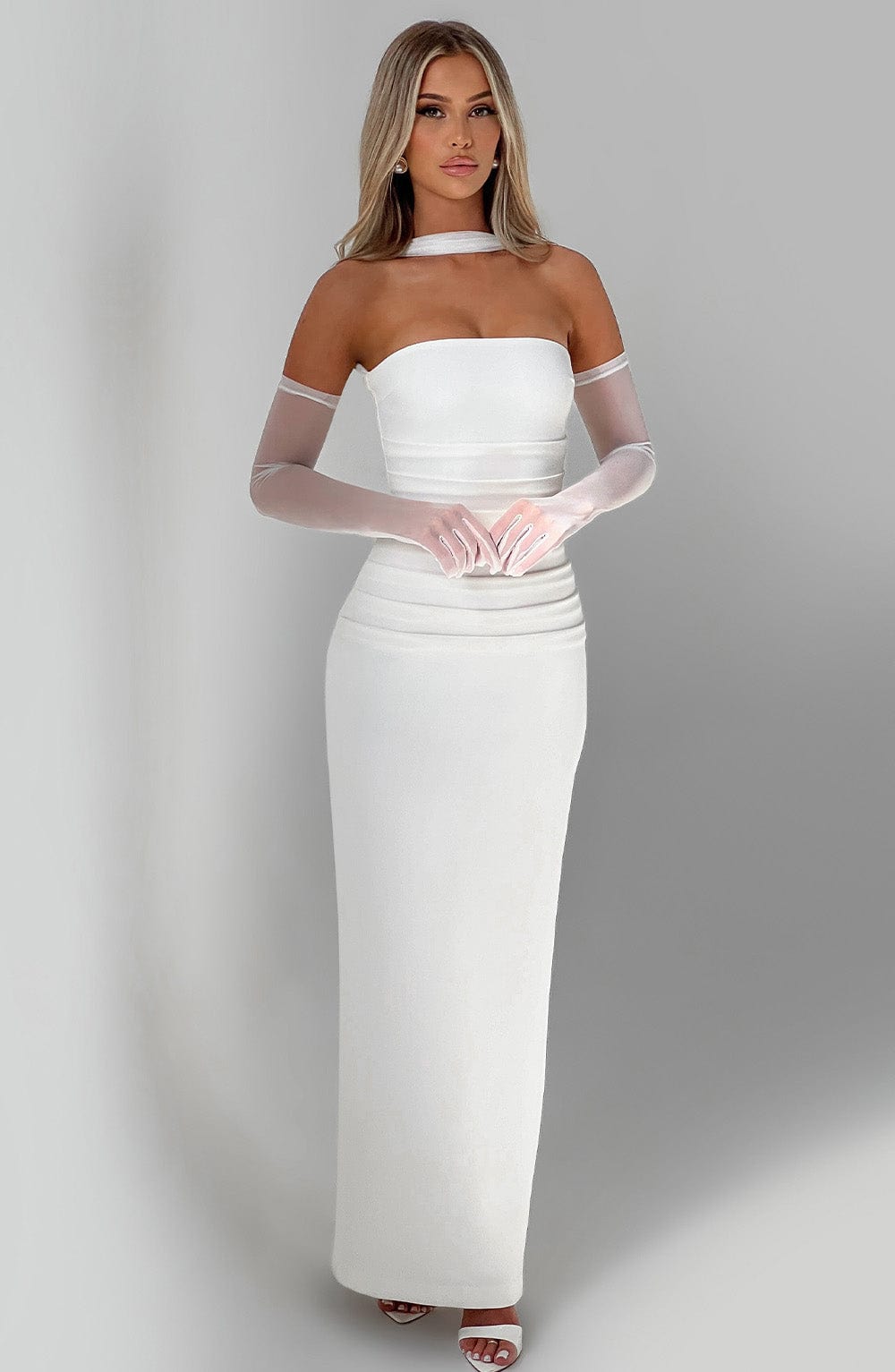 Yulia Maxi Dress - Ivory - Celestia Couture