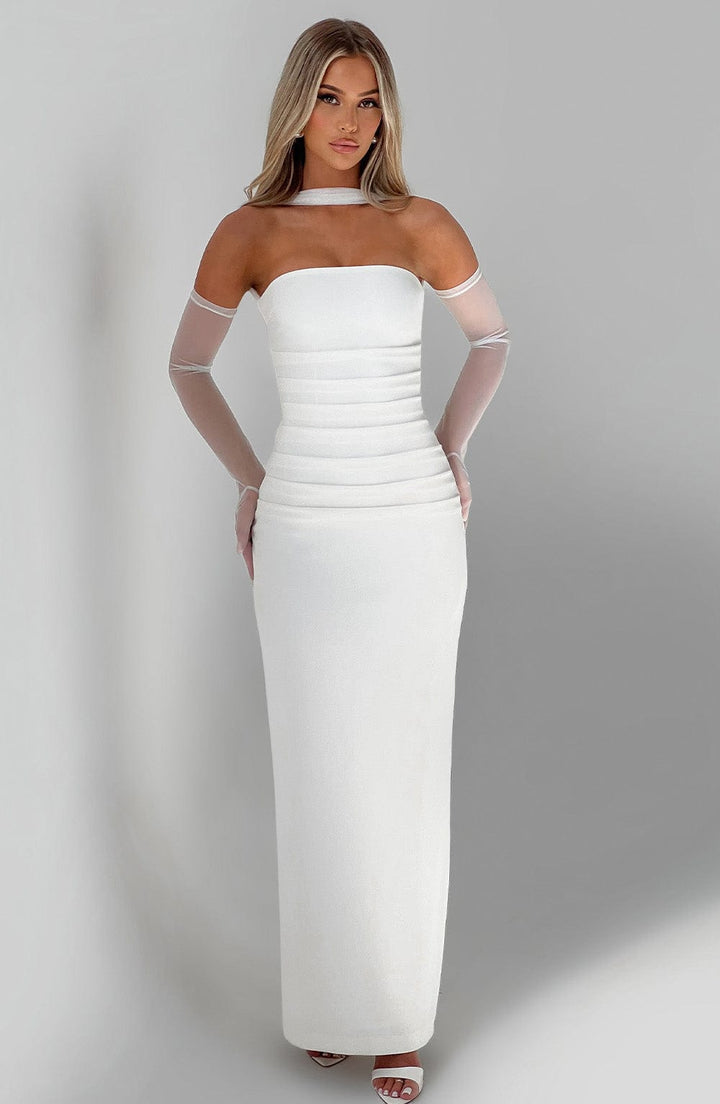 Yulia Maxi Dress - Ivory - Celestia Couture
