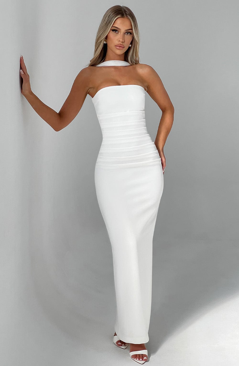 Yulia Maxi Dress - Ivory - Celestia Couture